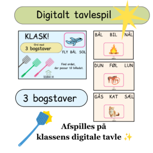 Klask – læsespil med 3 bogstaver til læsetræning