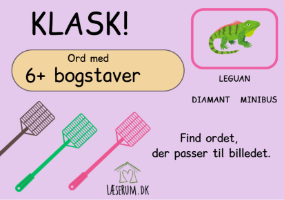 Klask – læsespil med lydrette ord på 6+ bogstaver
