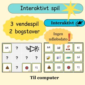 3 interaktive vendespil • 2 bogstaver