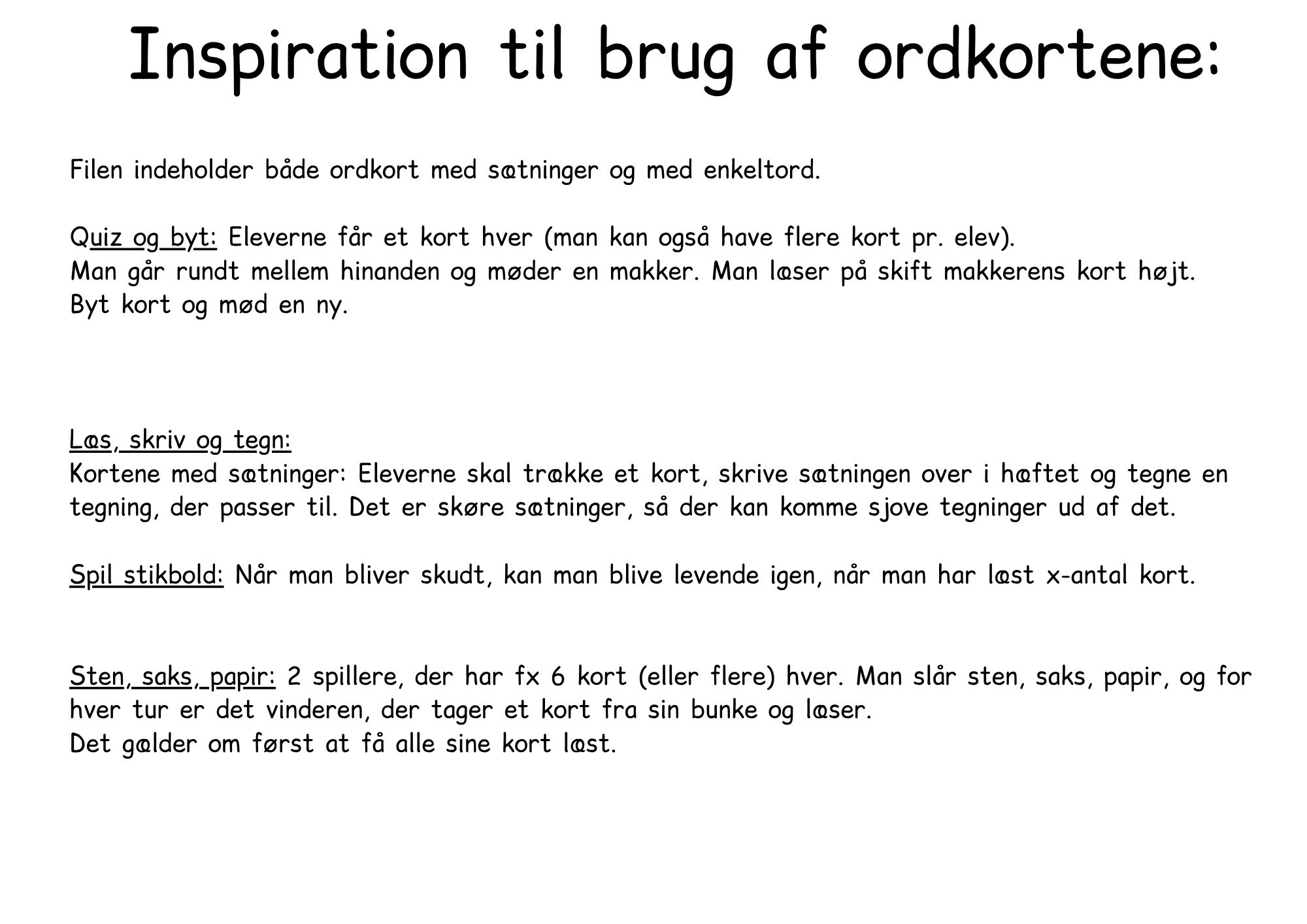 Ordkort med 3 bogstaver