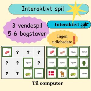 Interaktivt vendespil – lydrette ord på 5-6 bogstaver